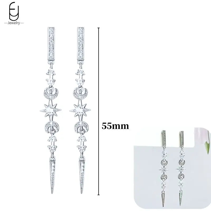 Hoepeloorbellen van 925 sterlingzilver met puntige studs-stijl