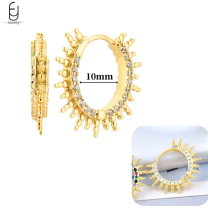 Hoepeloorbellen van 925 sterlingzilver met puntige studs-stijl