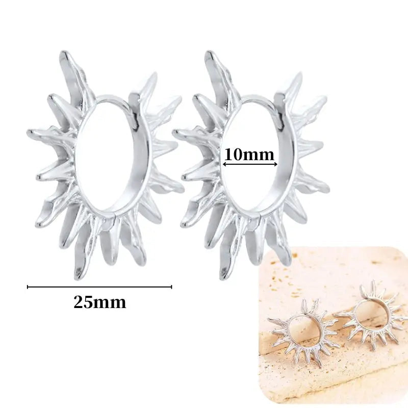 Hoepeloorbellen van 925 sterlingzilver met puntige studs-stijl