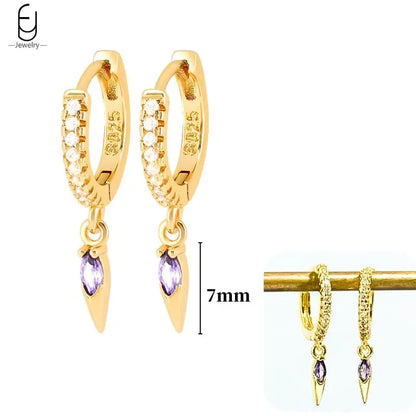 Hoepeloorbellen van 925 sterlingzilver met puntige studs-stijl