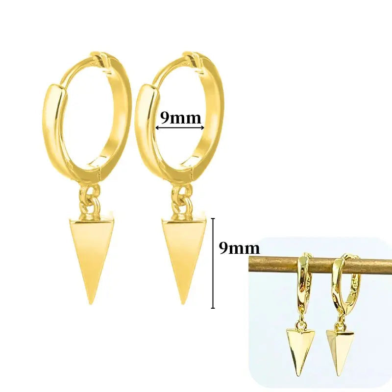 Hoepeloorbellen van 925 sterlingzilver met puntige studs-stijl