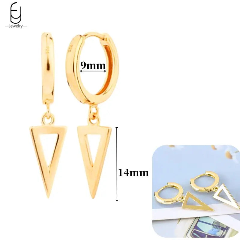 Hoepeloorbellen van 925 sterlingzilver met puntige studs-stijl