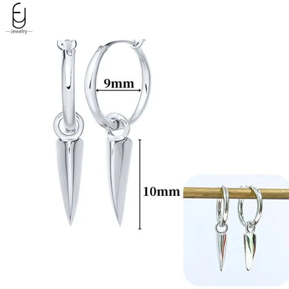 Hoepeloorbellen van 925 sterlingzilver met puntige studs-stijl