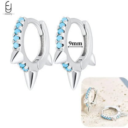 Hoepeloorbellen van 925 sterlingzilver met puntige studs-stijl