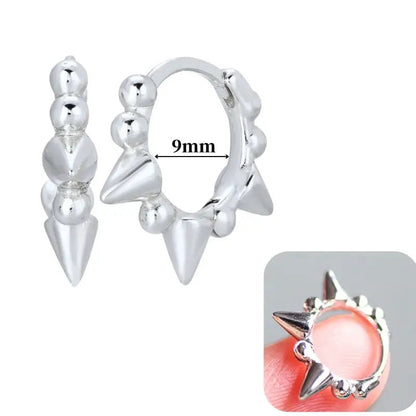 Hoepeloorbellen van 925 sterlingzilver met puntige studs-stijl