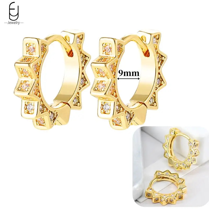 Hoepeloorbellen van 925 sterlingzilver met puntige studs-stijl