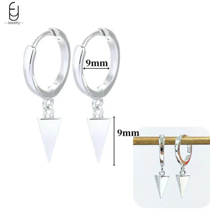 Hoepeloorbellen van 925 sterlingzilver met puntige studs-stijl