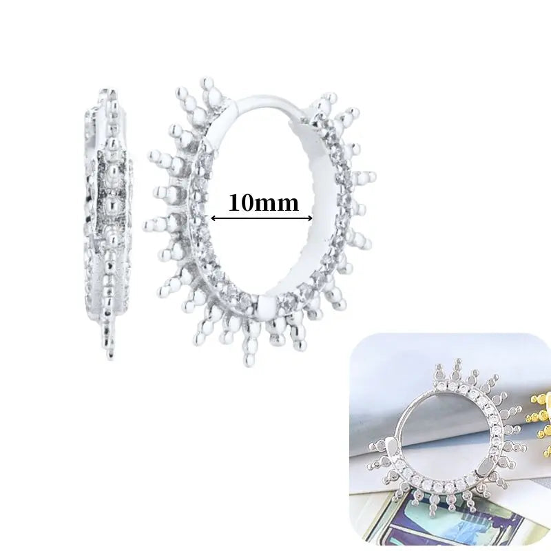 Hoepeloorbellen van 925 sterlingzilver met puntige studs-stijl