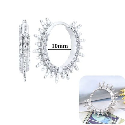 Hoepeloorbellen van 925 sterlingzilver met puntige studs-stijl