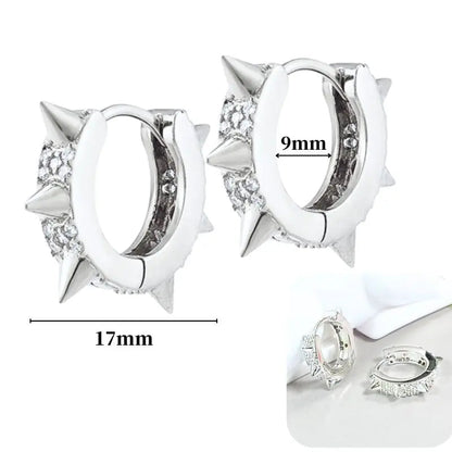 Hoepeloorbellen van 925 sterlingzilver met puntige studs-stijl