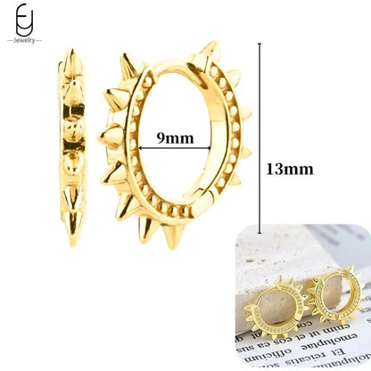 Hoepeloorbellen van 925 sterlingzilver met puntige studs-stijl