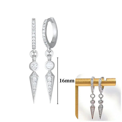 Hoepeloorbellen van 925 sterlingzilver met puntige studs-stijl