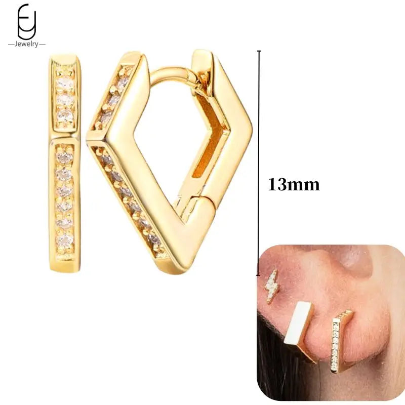 Hoepeloorbellen van 925 sterlingzilver met puntige studs-stijl