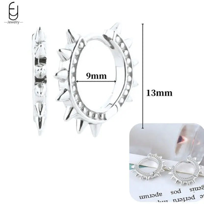 Hoepeloorbellen van 925 sterlingzilver met puntige studs-stijl