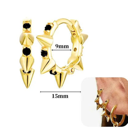 Hoepeloorbellen van 925 sterlingzilver met puntige studs-stijl