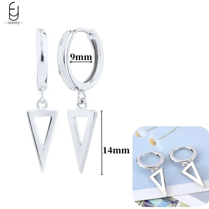 Hoepeloorbellen van 925 sterlingzilver met puntige studs-stijl