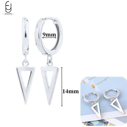 Hoepeloorbellen van 925 sterlingzilver met puntige studs-stijl