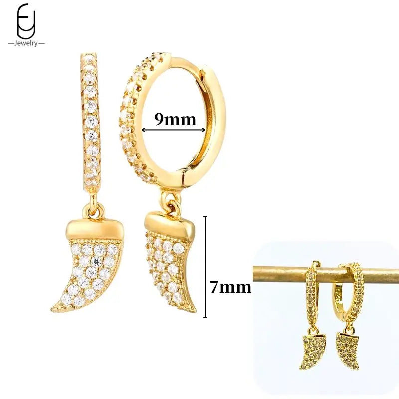 Hoepeloorbellen van 925 sterlingzilver met puntige studs-stijl