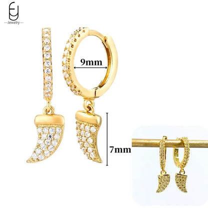 Hoepeloorbellen van 925 sterlingzilver met puntige studs-stijl