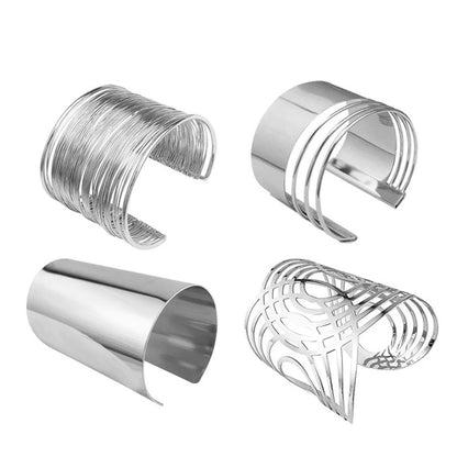 Open damesmanchetarmband met geometrische vormen