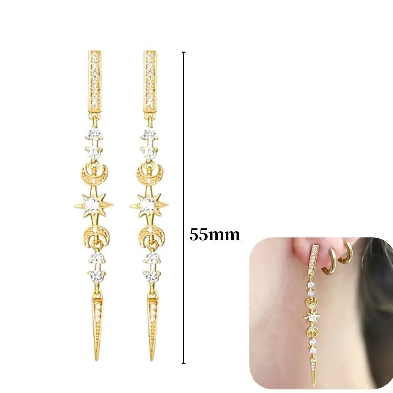 Hoepeloorbellen van 925 sterlingzilver met puntige studs-stijl