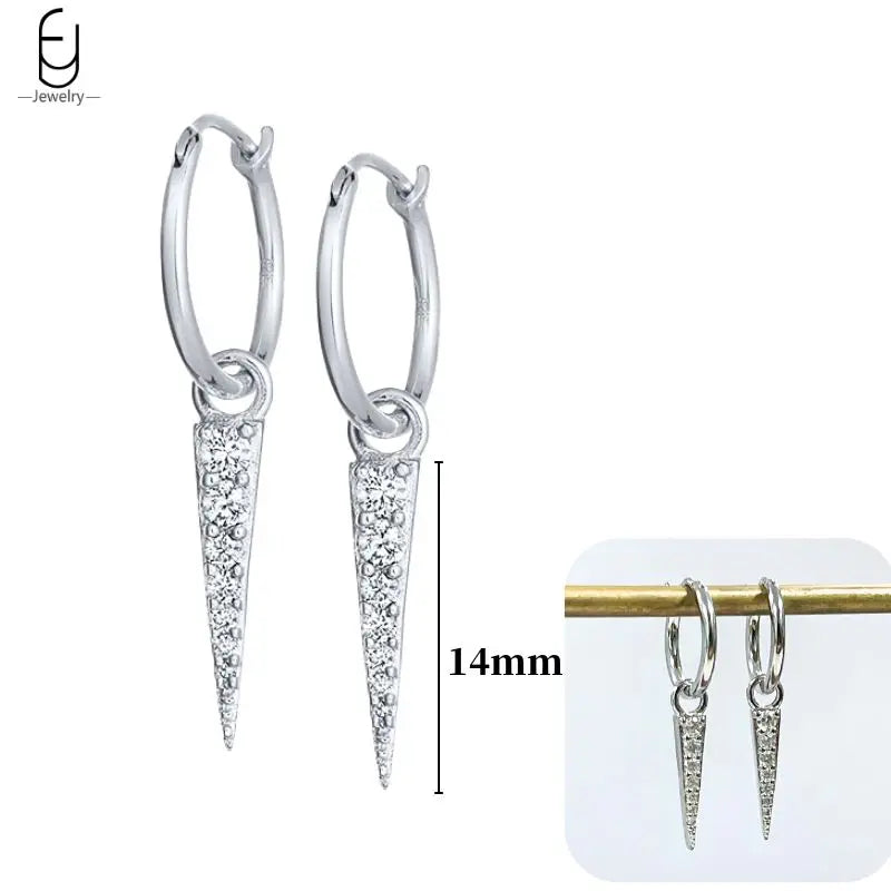 Hoepeloorbellen van 925 sterlingzilver met puntige studs-stijl