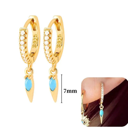 Hoepeloorbellen van 925 sterlingzilver met puntige studs-stijl