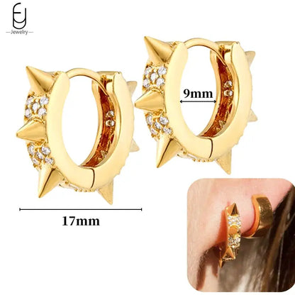 Hoepeloorbellen van 925 sterlingzilver met puntige studs-stijl