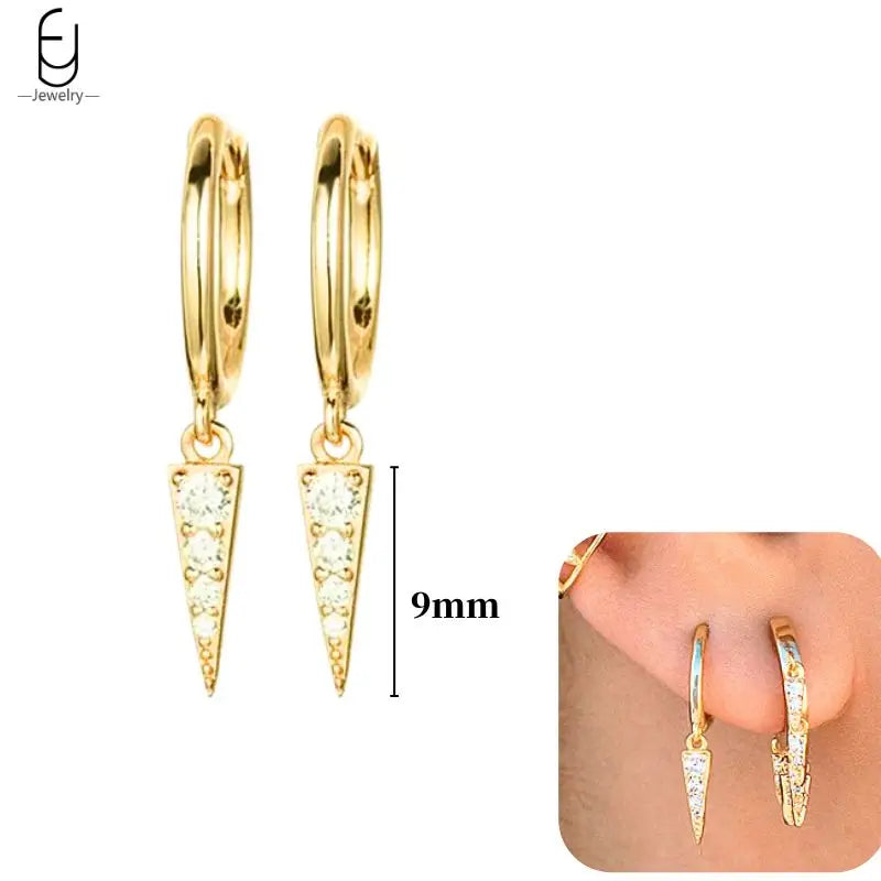 Hoepeloorbellen van 925 sterlingzilver met puntige studs-stijl