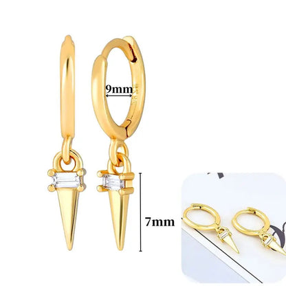 Hoepeloorbellen van 925 sterlingzilver met puntige studs-stijl