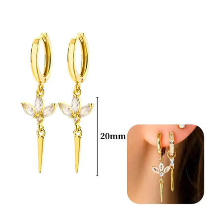 Hoepeloorbellen van 925 sterlingzilver met puntige studs-stijl