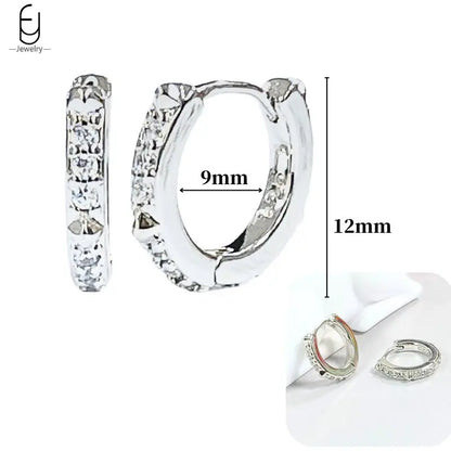 Hoepeloorbellen van 925 sterlingzilver met puntige studs-stijl