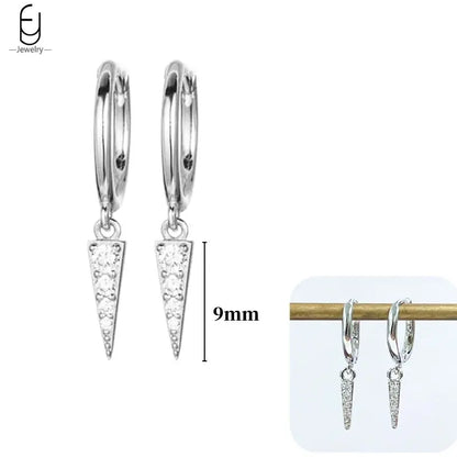 Hoepeloorbellen van 925 sterlingzilver met puntige studs-stijl