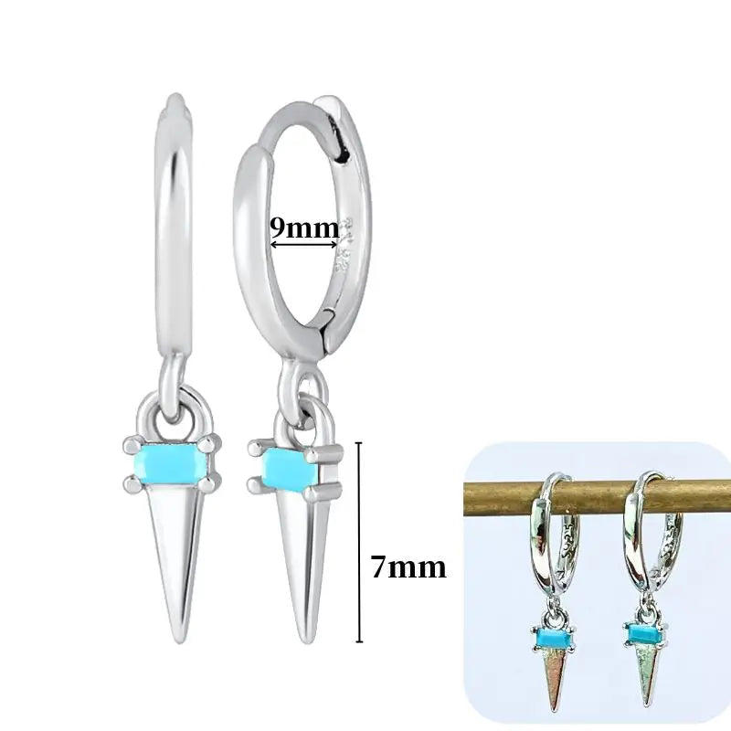 Hoepeloorbellen van 925 sterlingzilver met puntige studs-stijl