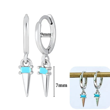 Hoepeloorbellen van 925 sterlingzilver met puntige studs-stijl