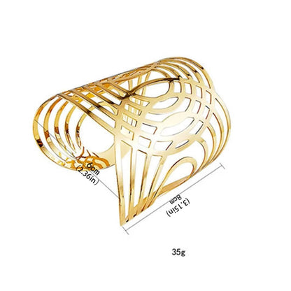 Open damesmanchetarmband met geometrische vormen