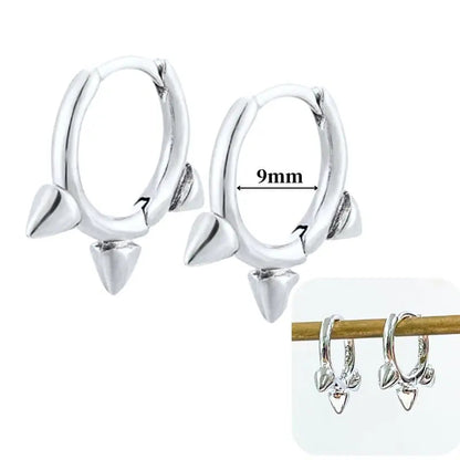 Hoepeloorbellen van 925 sterlingzilver met puntige studs-stijl