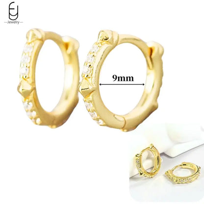 Hoepeloorbellen van 925 sterlingzilver met puntige studs-stijl