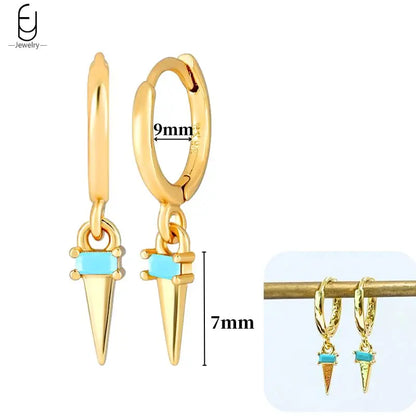 Hoepeloorbellen van 925 sterlingzilver met puntige studs-stijl