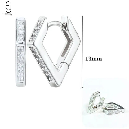 Hoepeloorbellen van 925 sterlingzilver met puntige studs-stijl