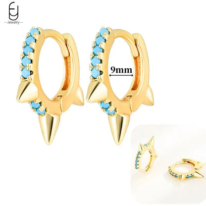 Hoepeloorbellen van 925 sterlingzilver met puntige studs-stijl