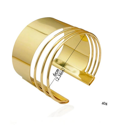 Open damesmanchetarmband met geometrische vormen