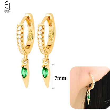 Hoepeloorbellen van 925 sterlingzilver met puntige studs-stijl