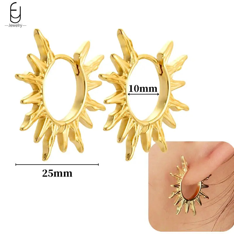 Hoepeloorbellen van 925 sterlingzilver met puntige studs-stijl